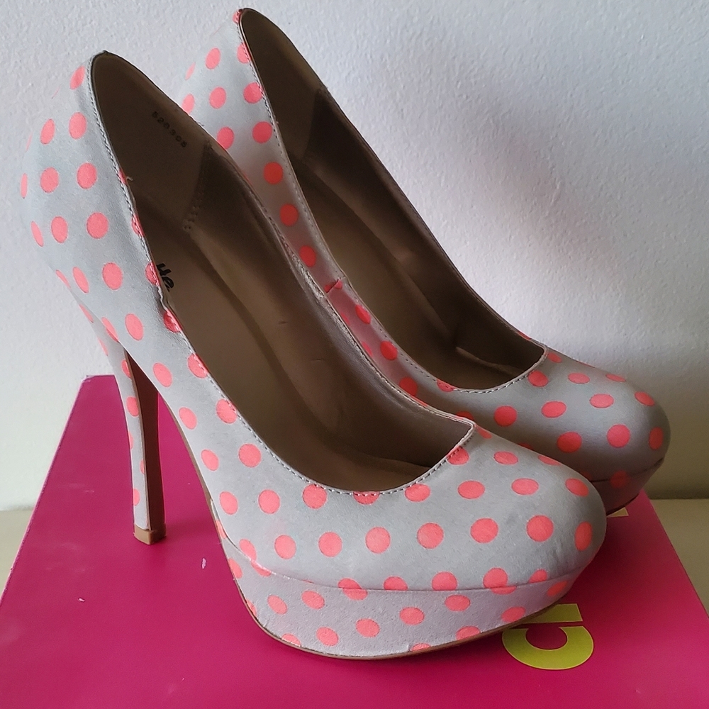 Biege and Coral Charlotte Russe Platform Heels